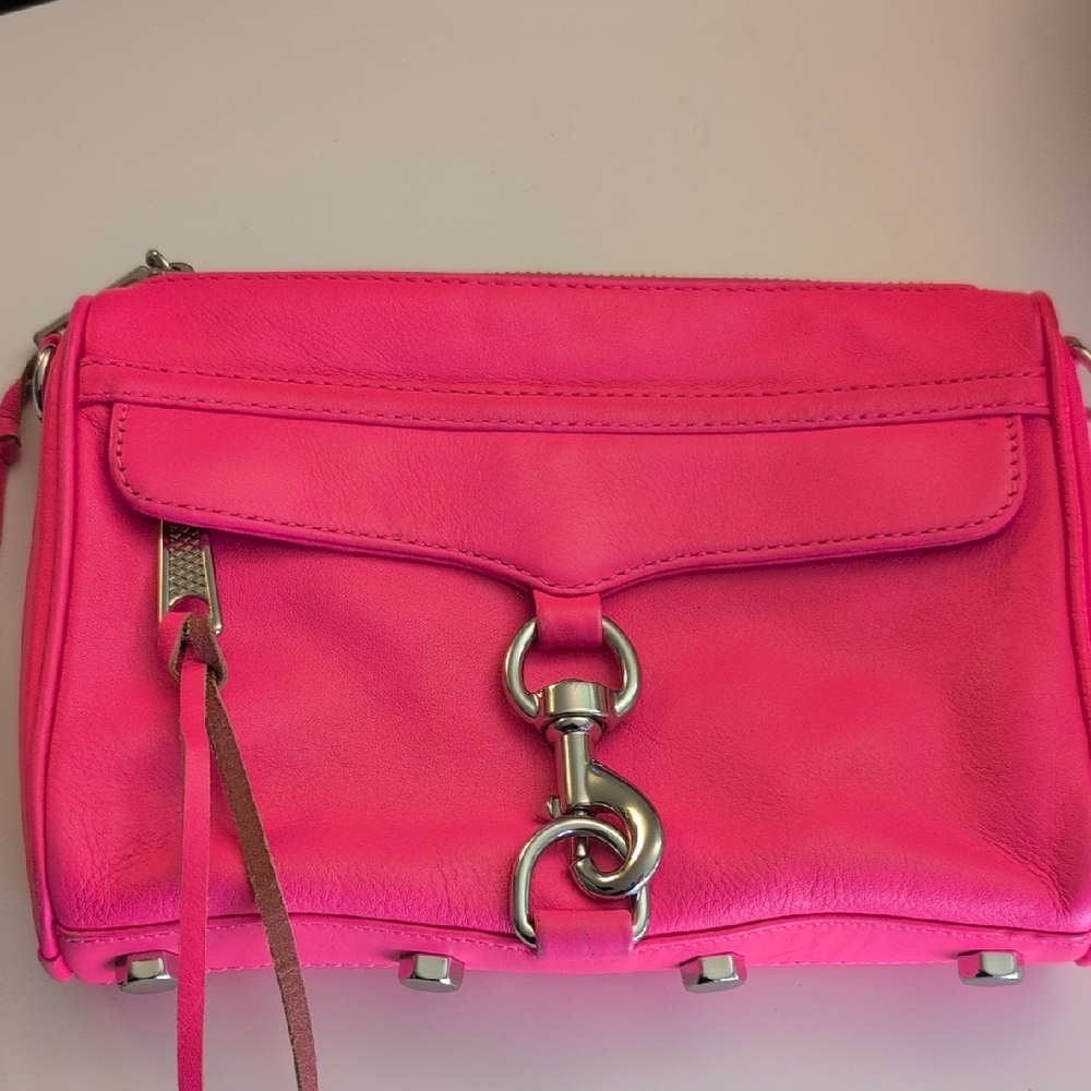 Pink Leather Crossbody Bag